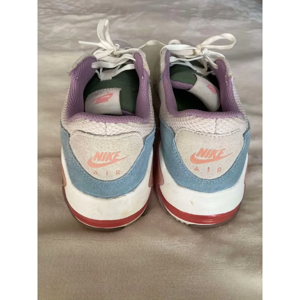 Nike Air Max Women’s Athletic Sneakers in Cream, Light Blue, Pink & Green - Picture 9 of 10